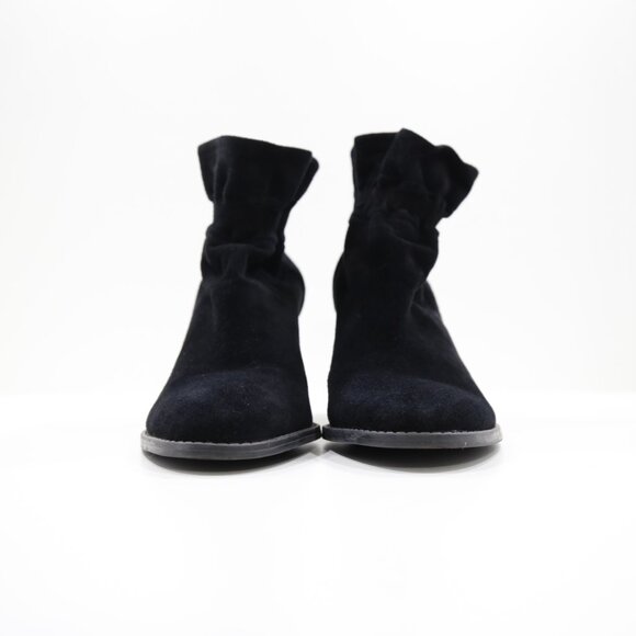 Jessica Simpson Yvette Black Suede Leather 3" Block Heel Pull-On Ankle Boots - 7 - Picture 2 of 7